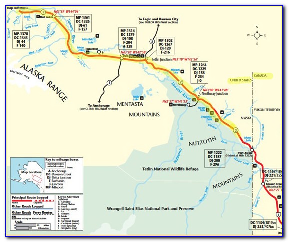 Alaska Alcan Highway Map