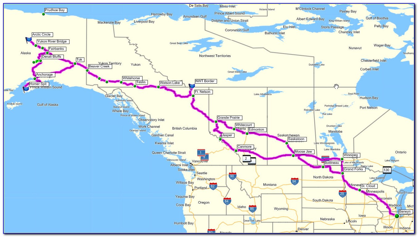 Alcan Highway Route Map