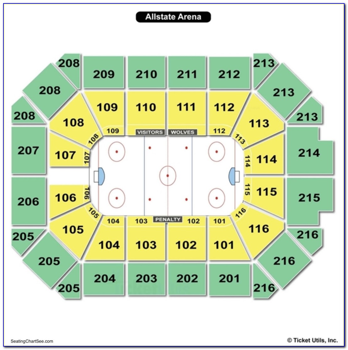 Allstate Arena Seating Map Rows