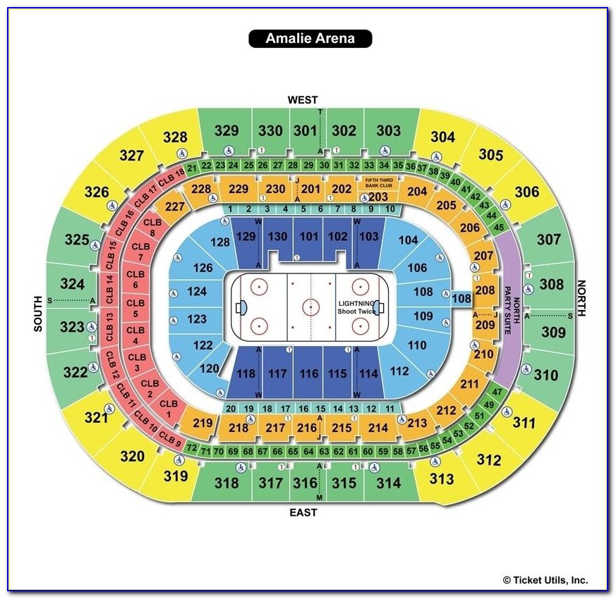 Amalie Arena Seating Chart With Rows And Seat Numbers