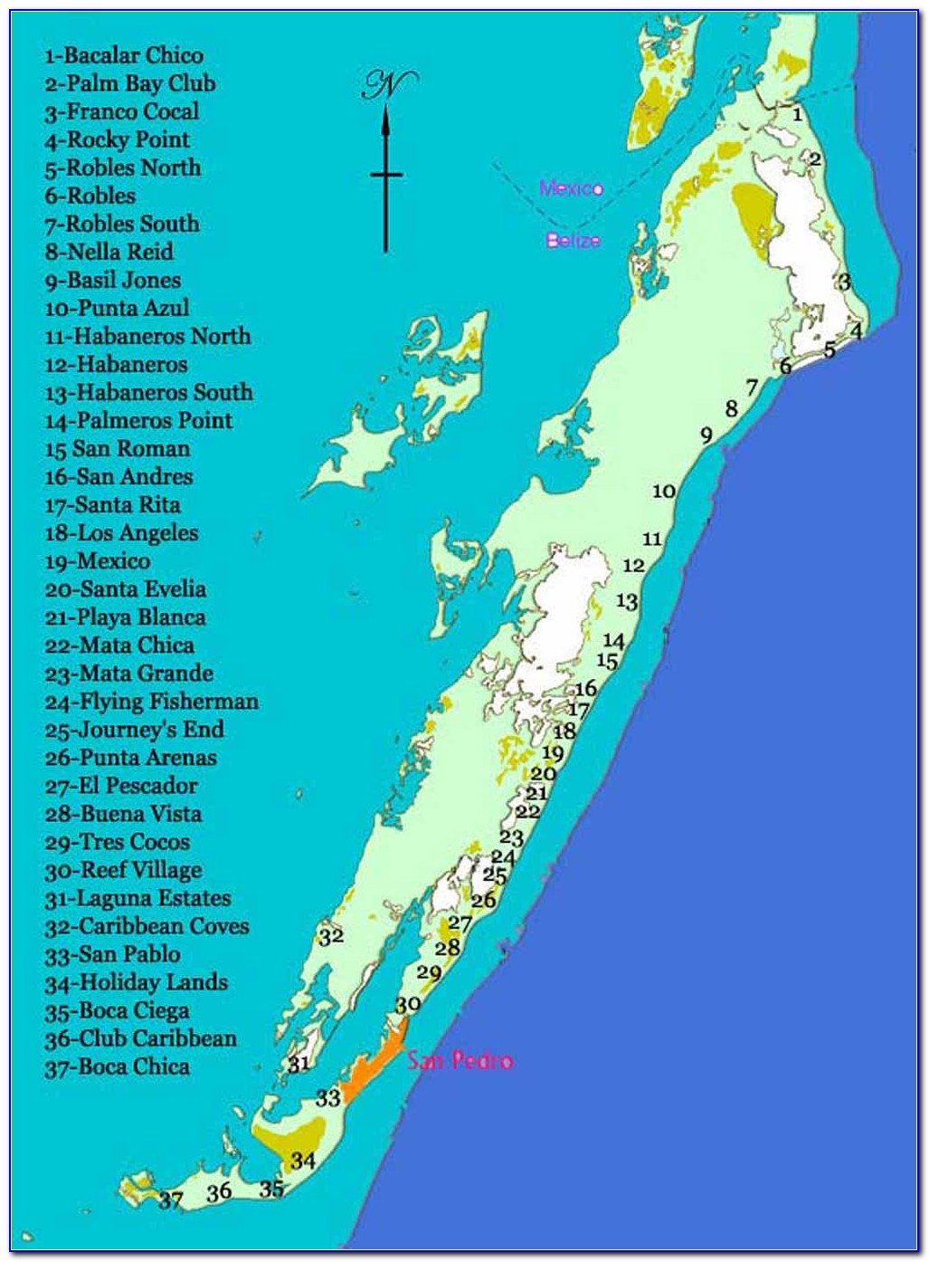 Ambergris Caye Map Of Resorts
