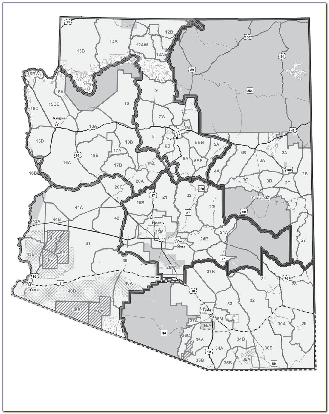 Arizona Hunting Unit 5a Map