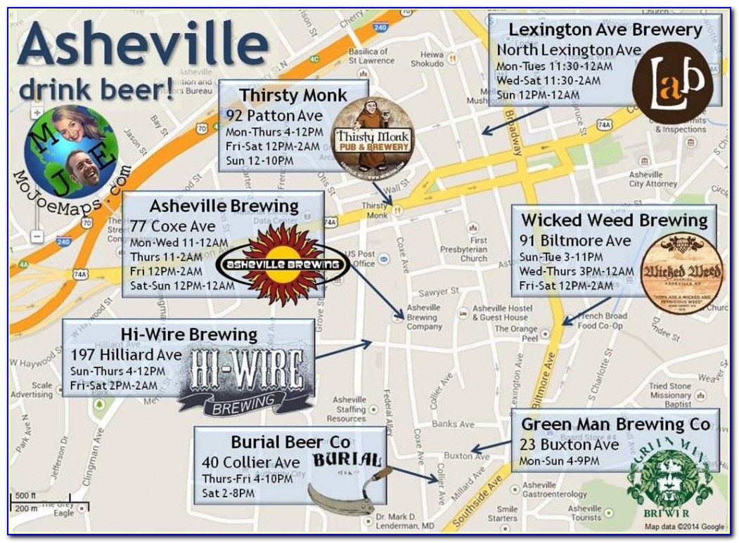 Asheville Breweries Map