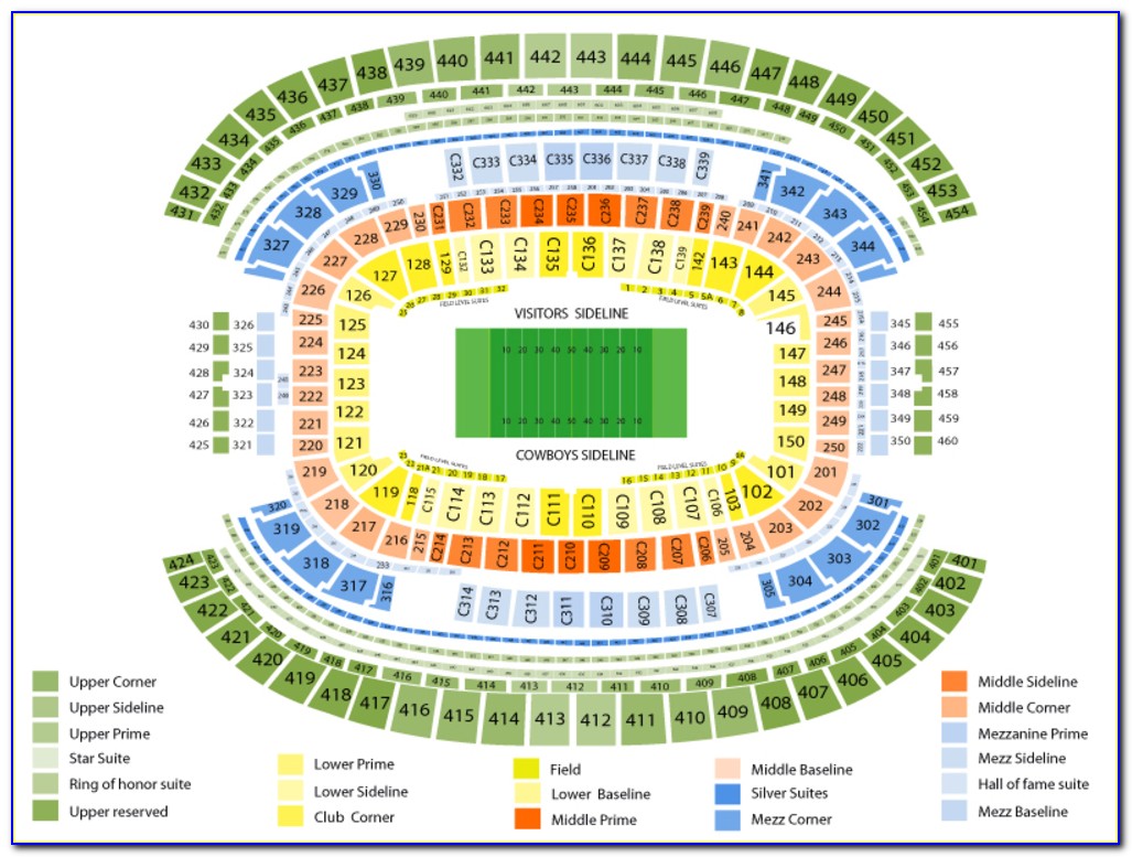 At&t Stadium Seating Chart With Rows