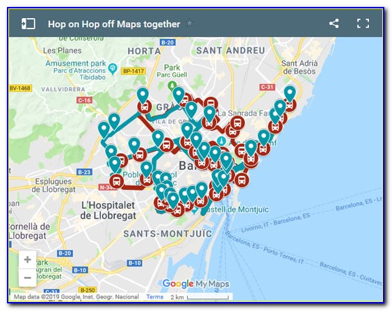 Barcelona Hop On Hop Off Bus Turistic Map