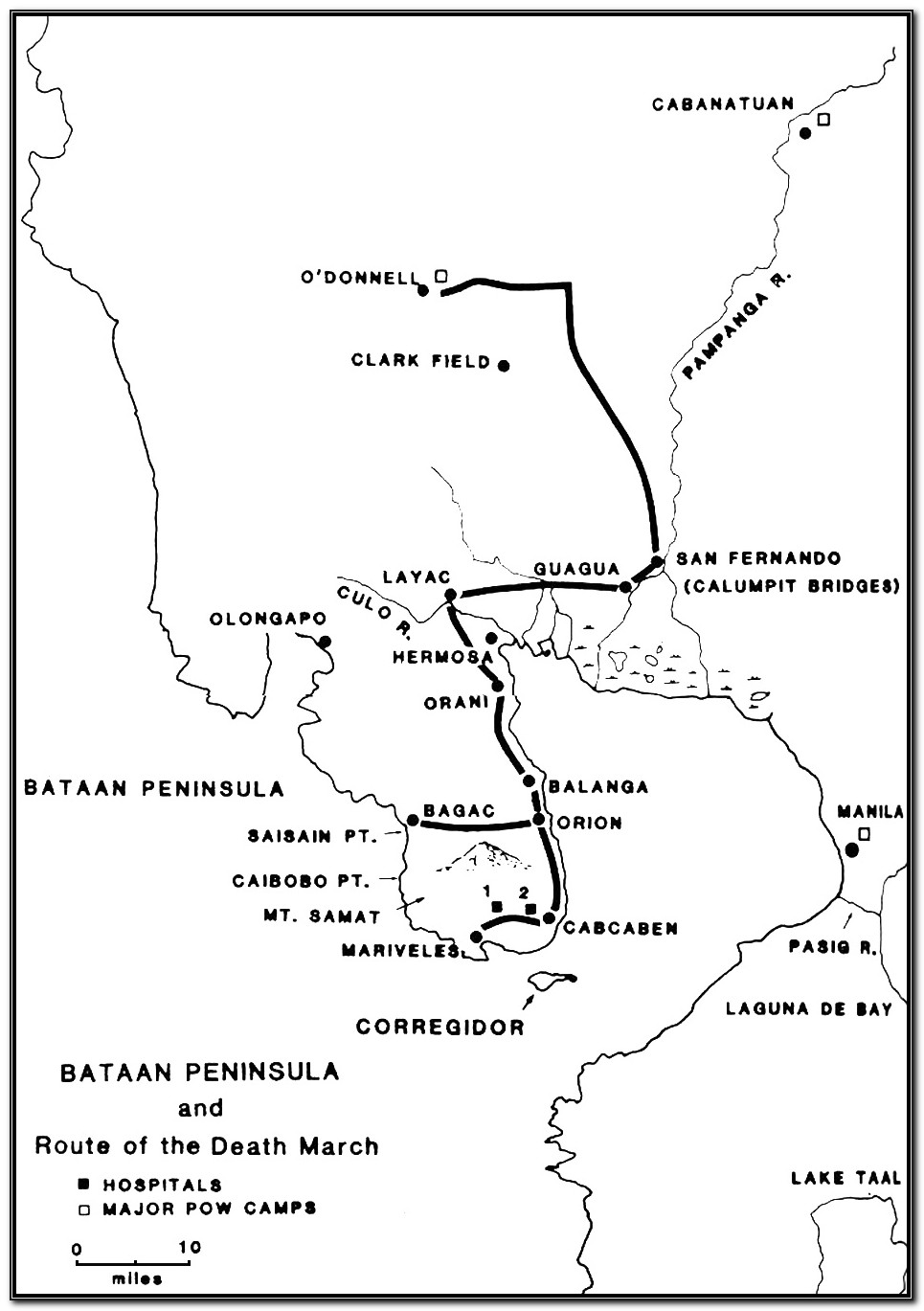 Bataan Death March Course Map