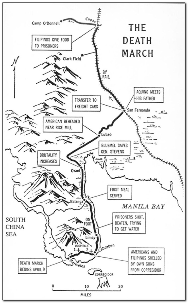 Bataan Death March Marker Map
