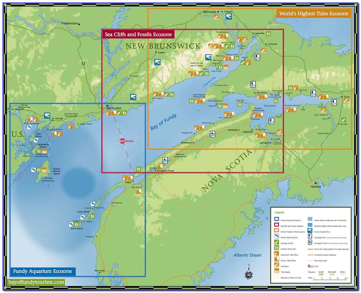 Bay Of Fundy World Map