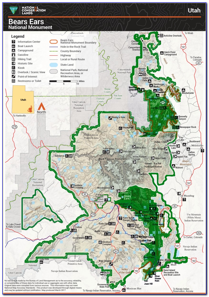 Bears Ears National Monument Map Before And After