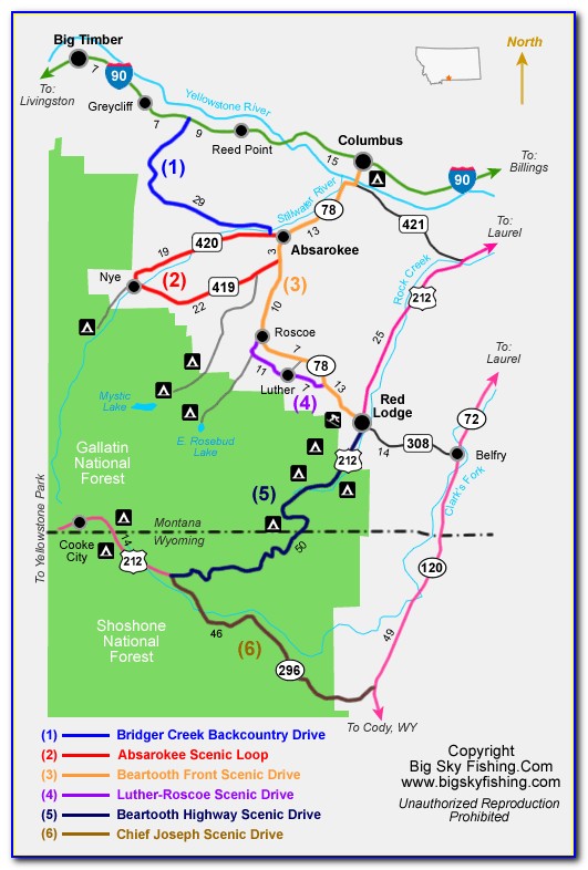 Beartooth Pass Highway Map