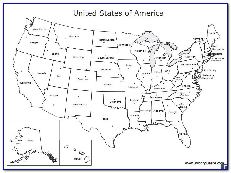Blank Us Map Coloring Page