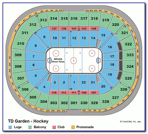 Boston Garden Bruins Seat Map