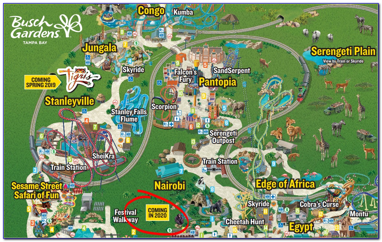 Busch Gardens Tampa Map
