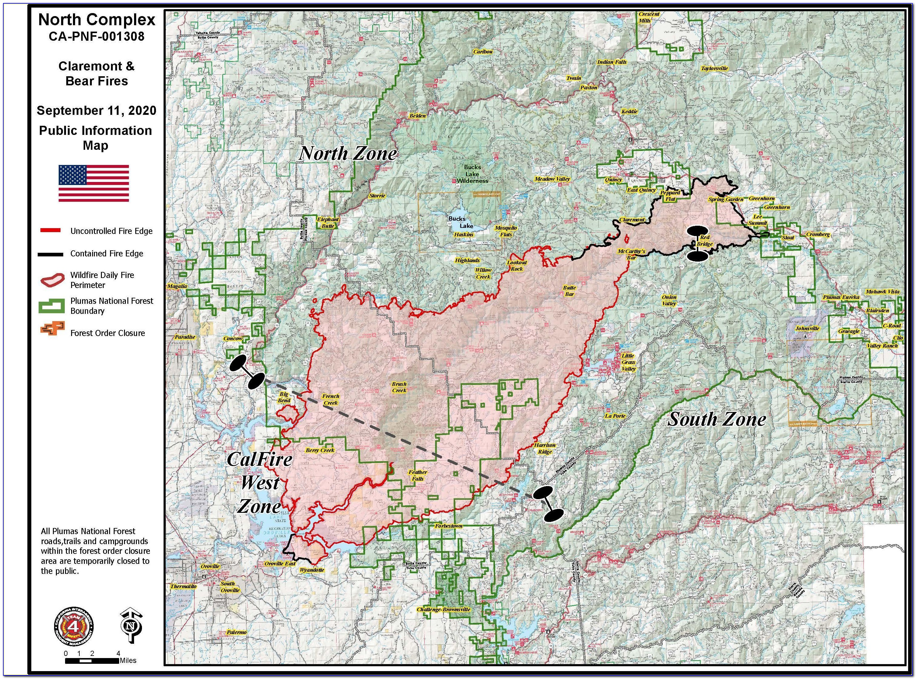 Butte County Bear Fire Map