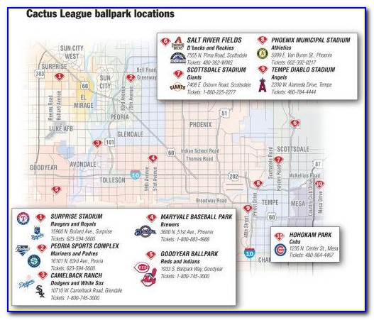 Cactus League Stadium Map 2020