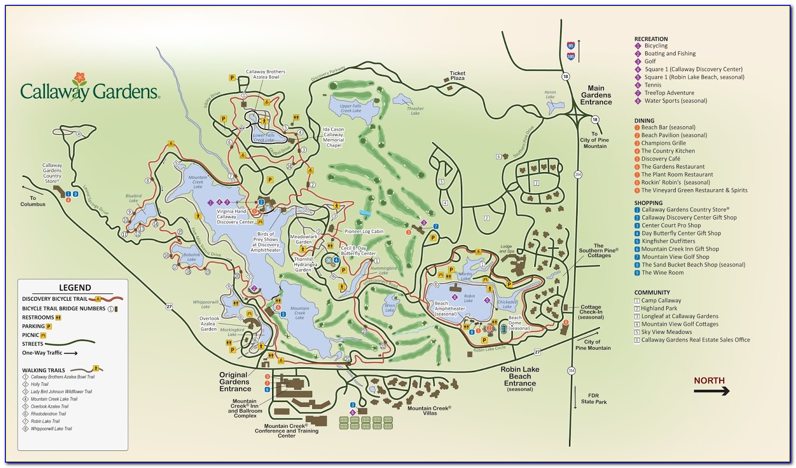 Callaway Gardens Map