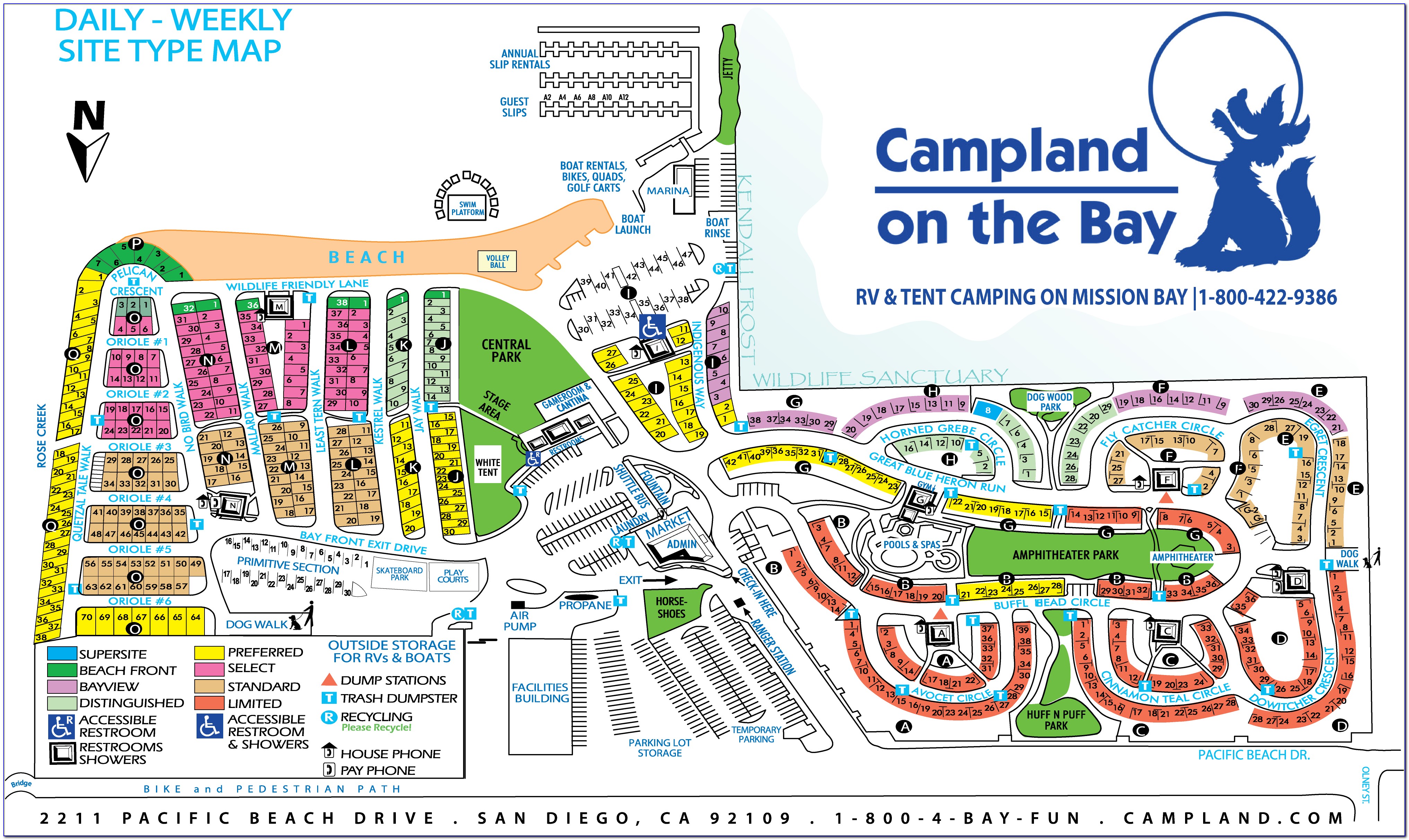 Campland On The Bay Campsite Map