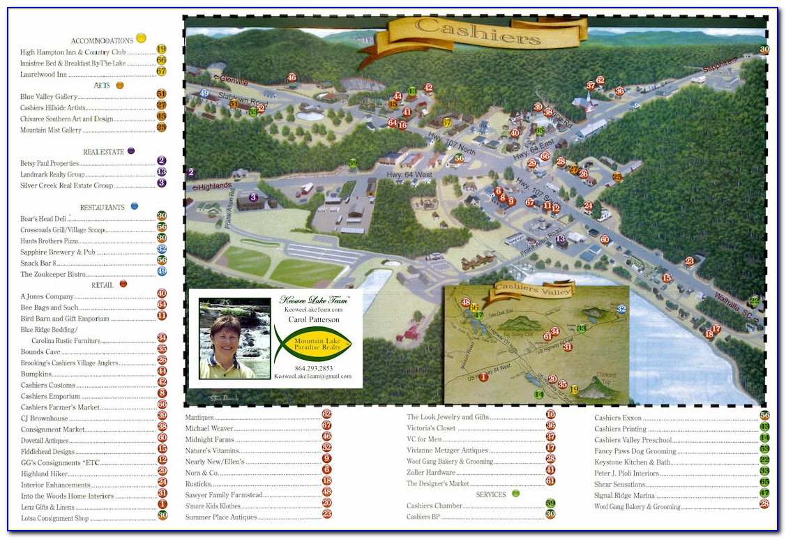 Cashiers Nc Town Map