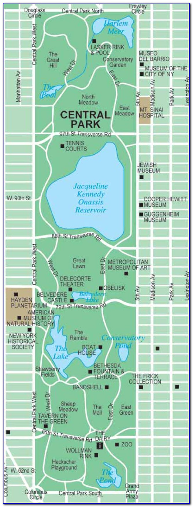 Central Park New York Map Pdf