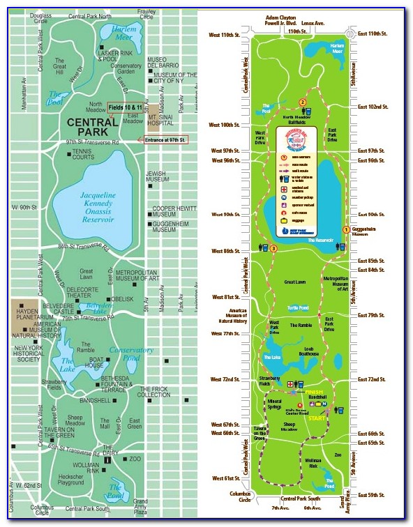 Central Park Running Map Pdf