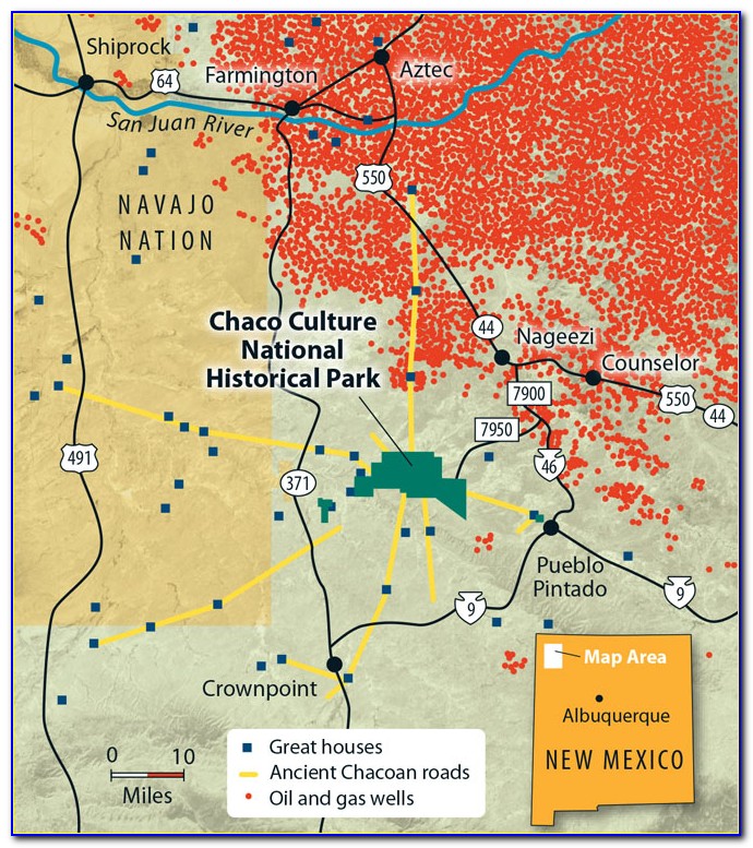 Chaco Canyon Map New Mexico