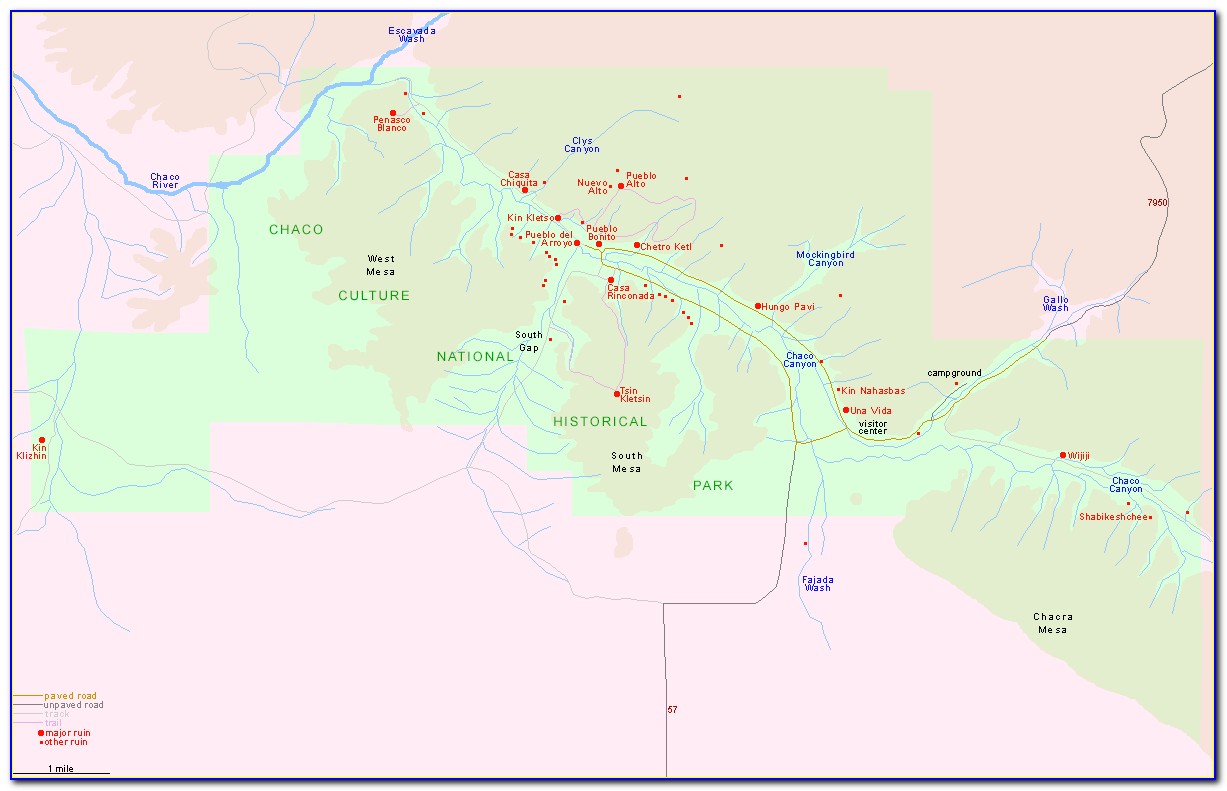 Chaco Canyon Map Ruins