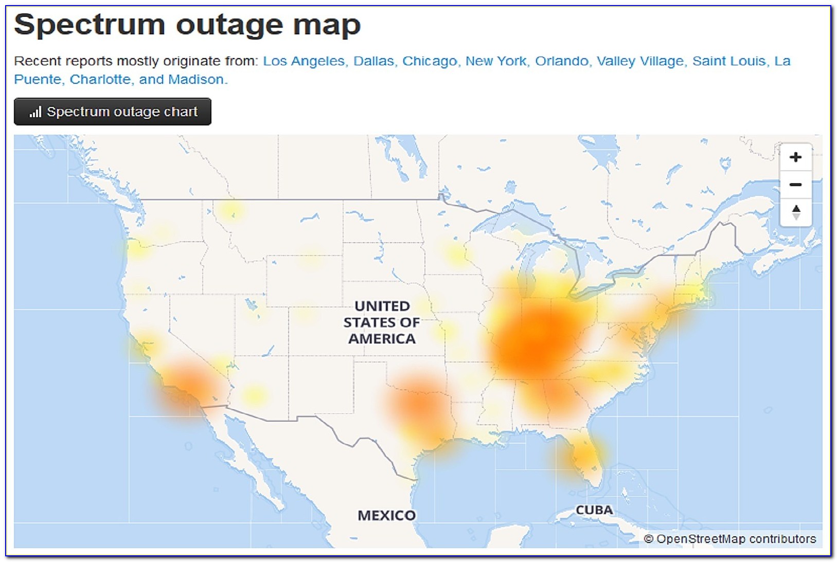 Charter Internet Outage Map Nc