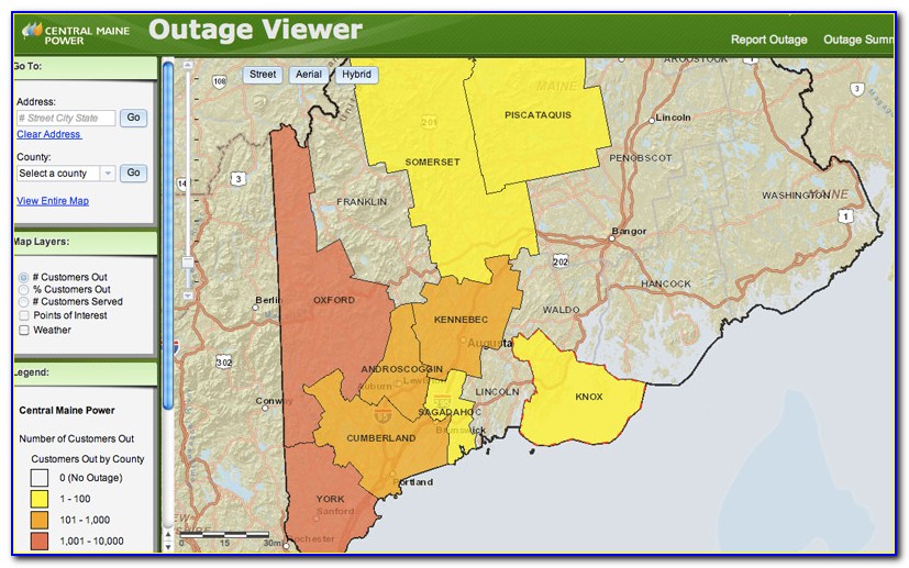 Cmp Outage Map By County