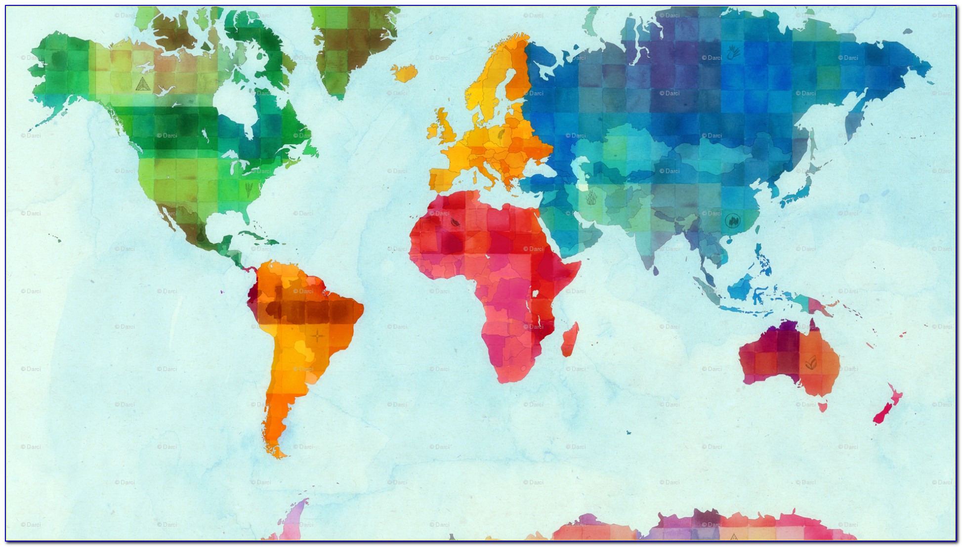 Colorful World Map Poster