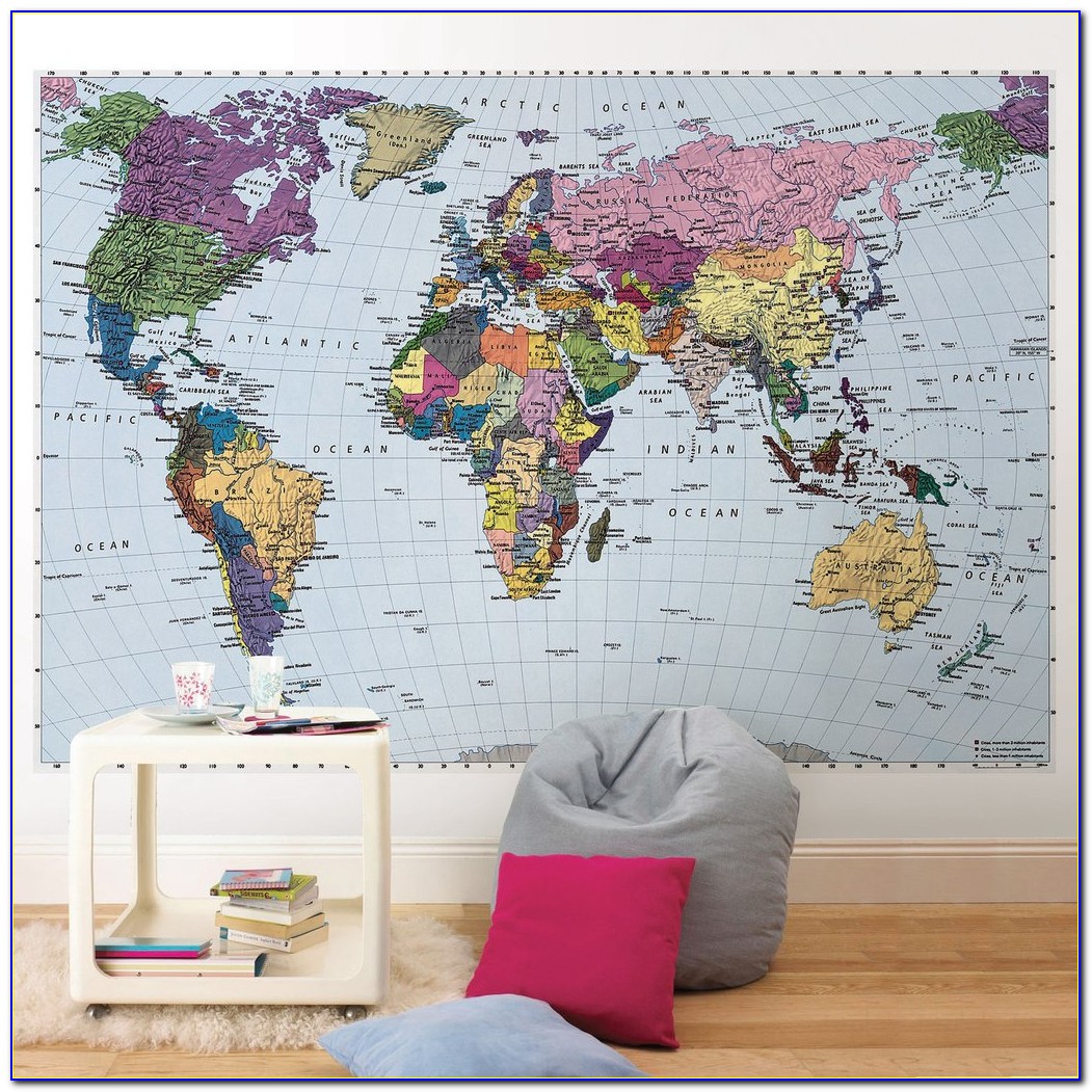 Colorful World Map Printable