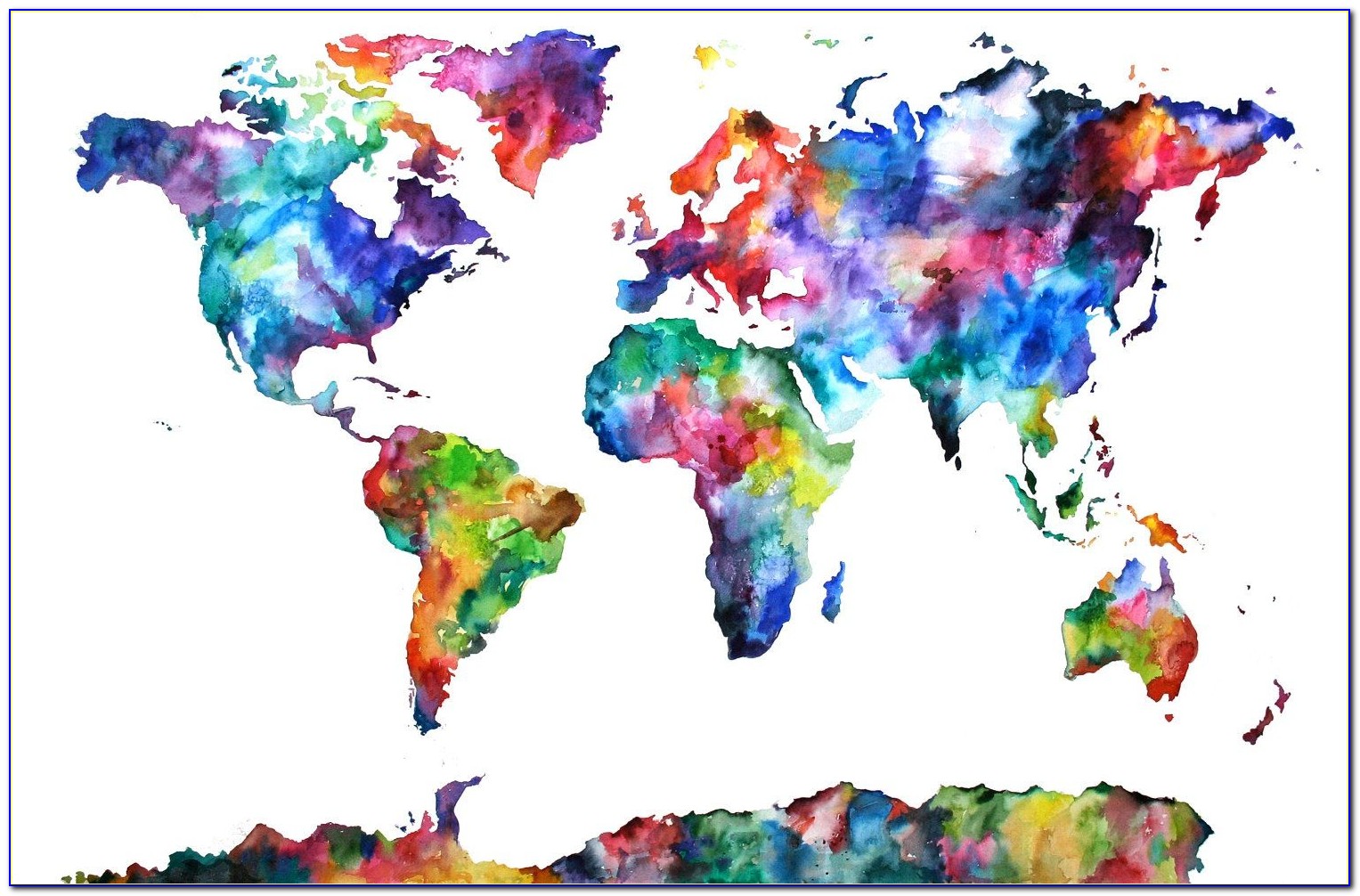 Colorful World Map Tapestry