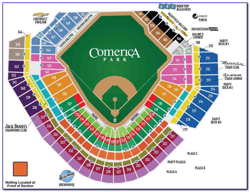 Comerica Park Section Map