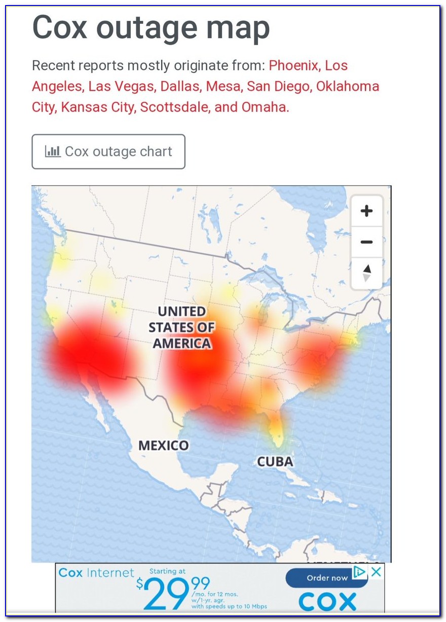 Cox Internet Outage Map Arizona