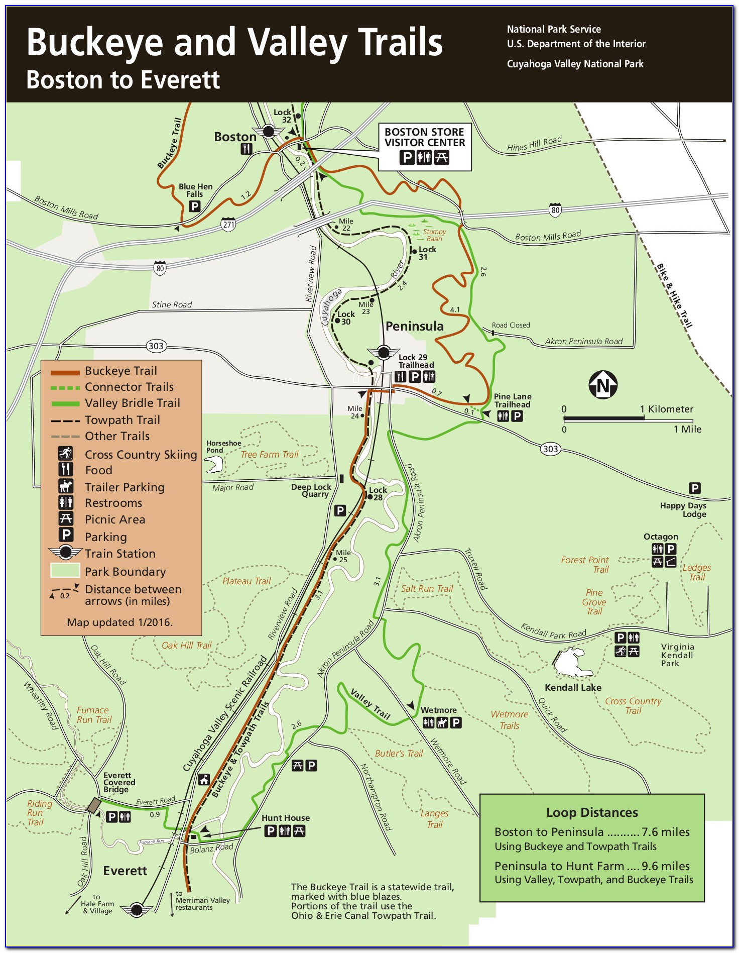 Cuyahoga Valley National Park Bike Trail Map