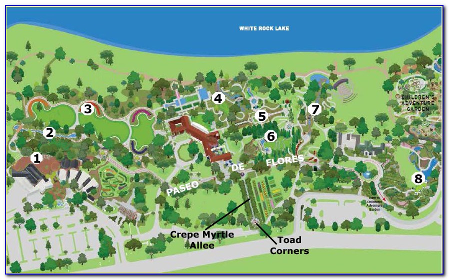 Dallas Arboretum Printable Map