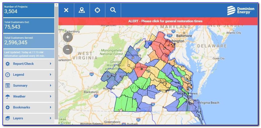 Danville Virginia Power Outage Map