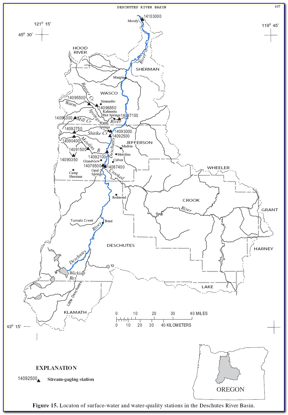 Deschutes River Map Maupin