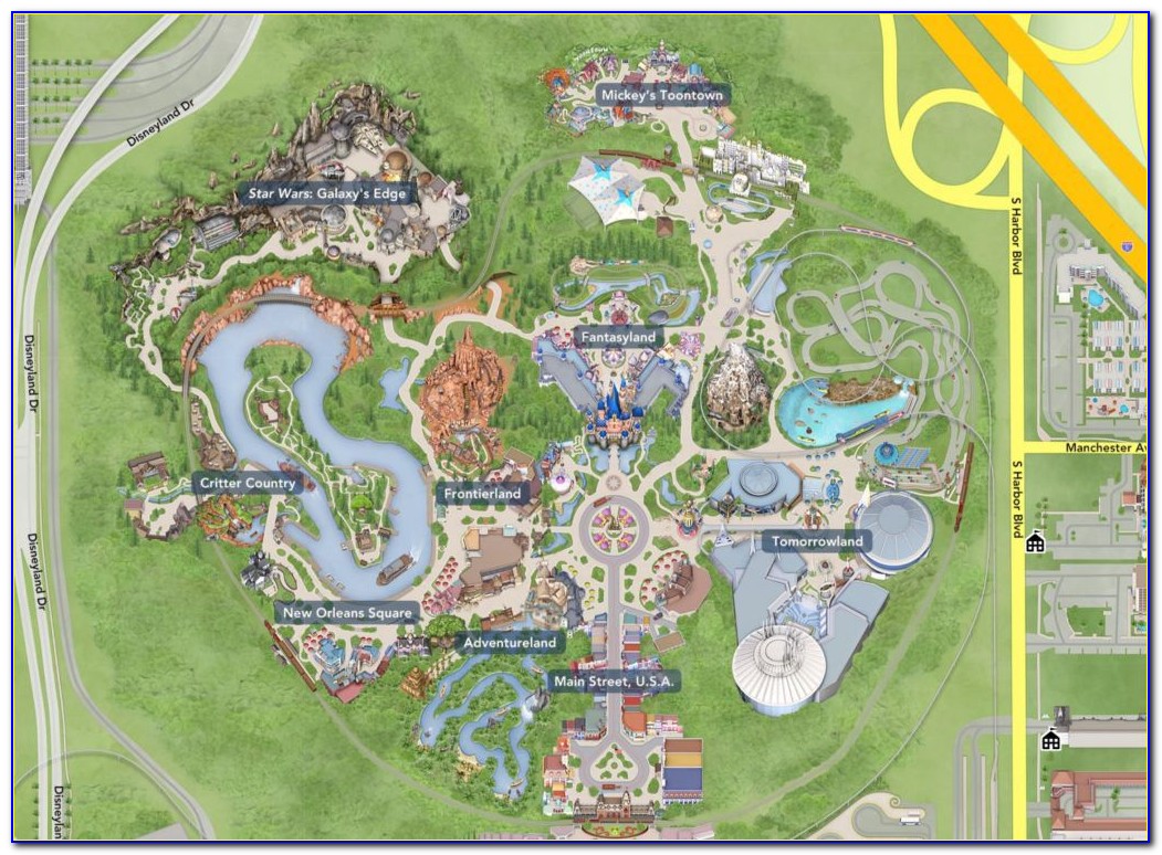 Disneyland Map Before Star Wars Land