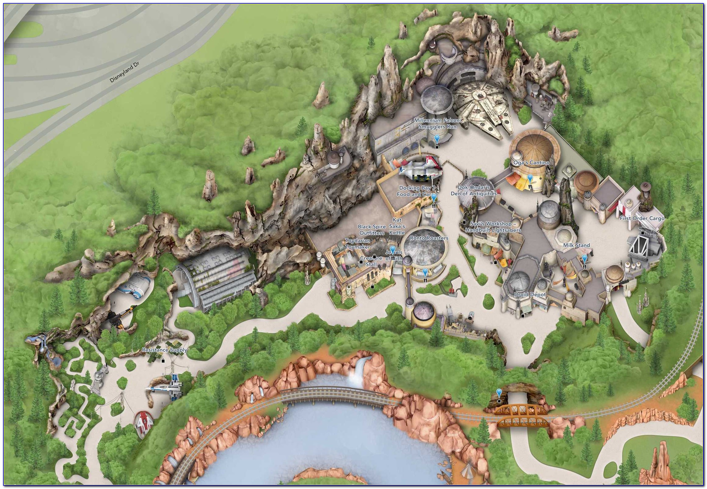 Disneyland Map Including Star Wars Land