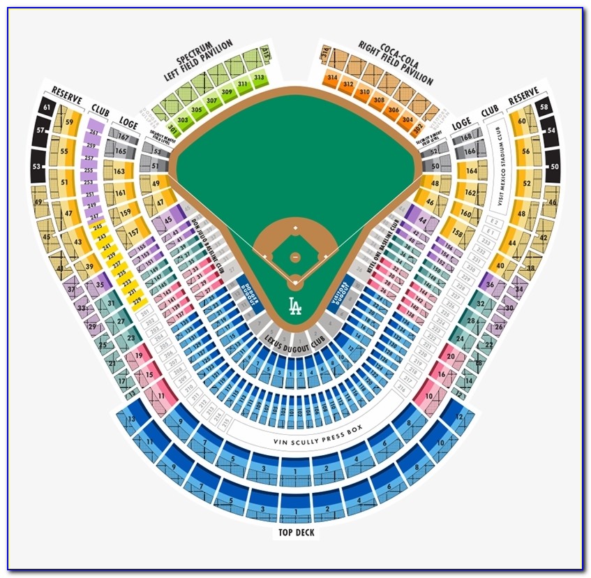 Dodger Stadium Seating Map 2020