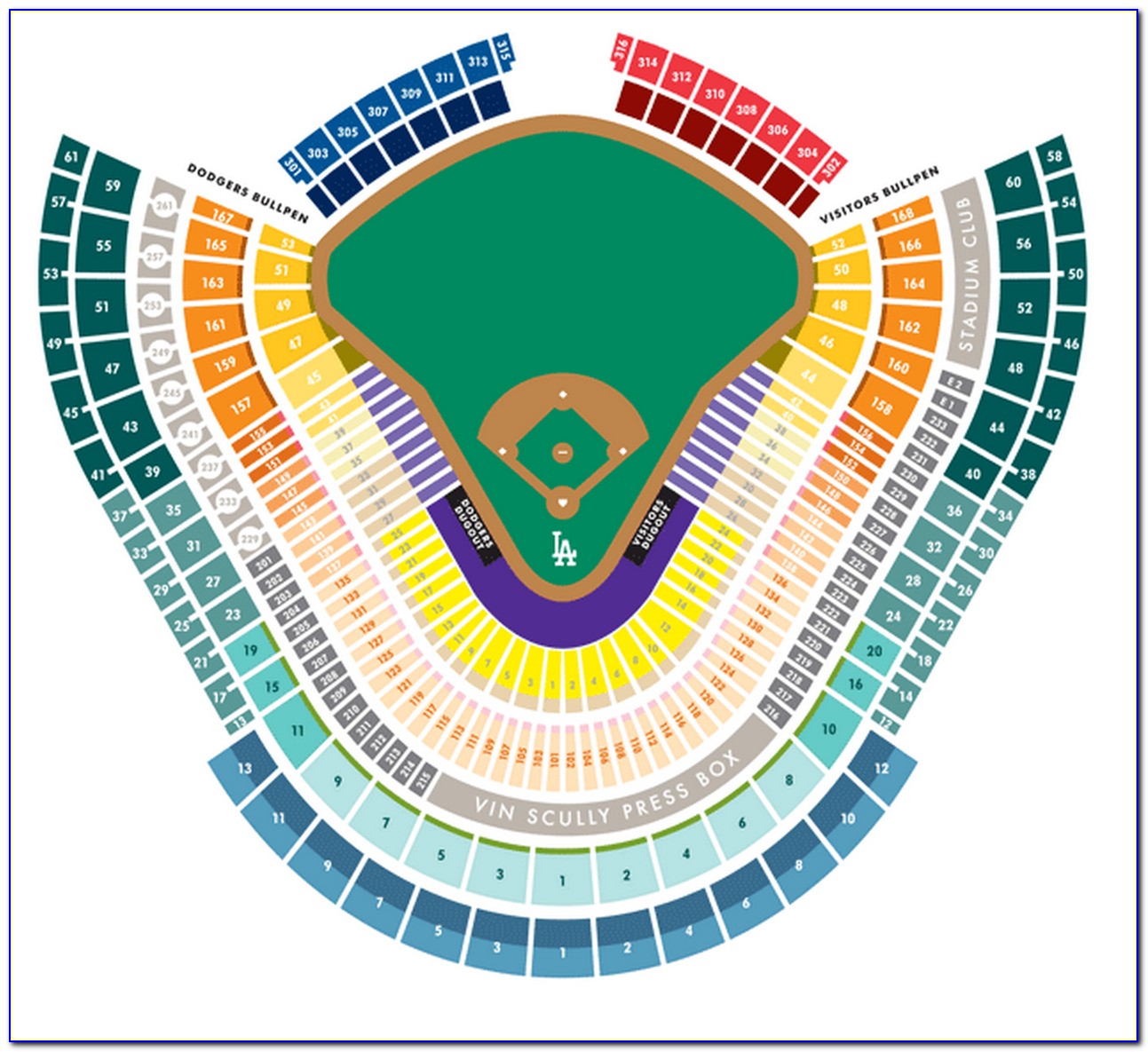 Dodgers Dugout Club Seat Map