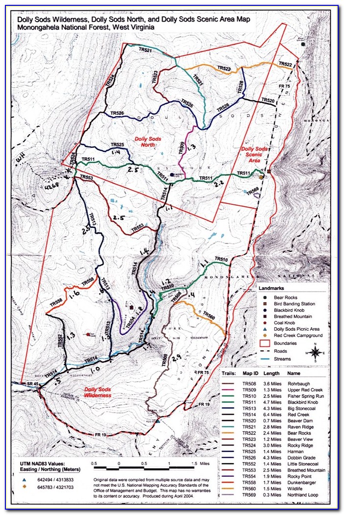 Dolly Sods Trail Map