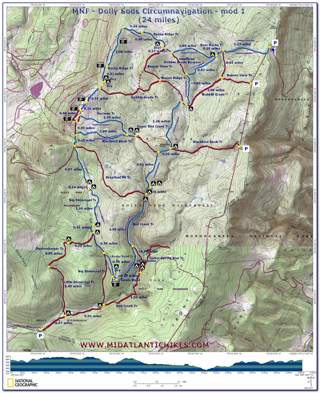 Dolly Sods Wv Hiking Map