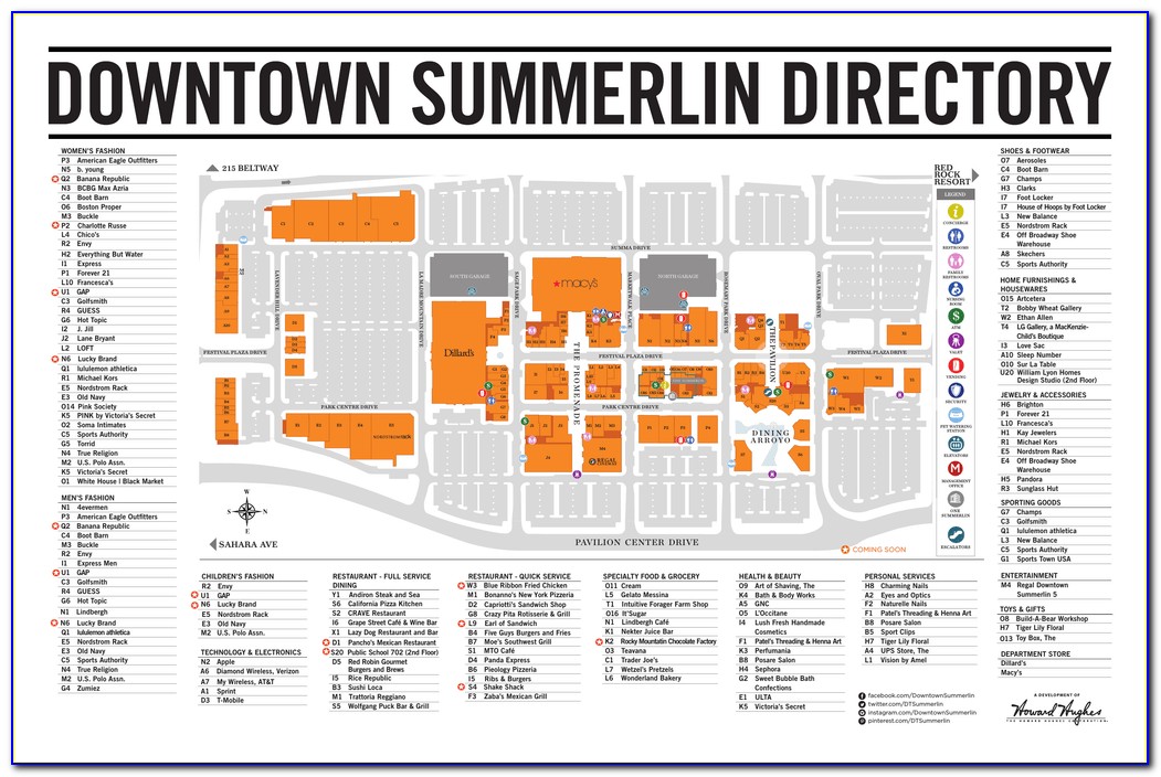 Downtown Summerlin Map Las Vegas