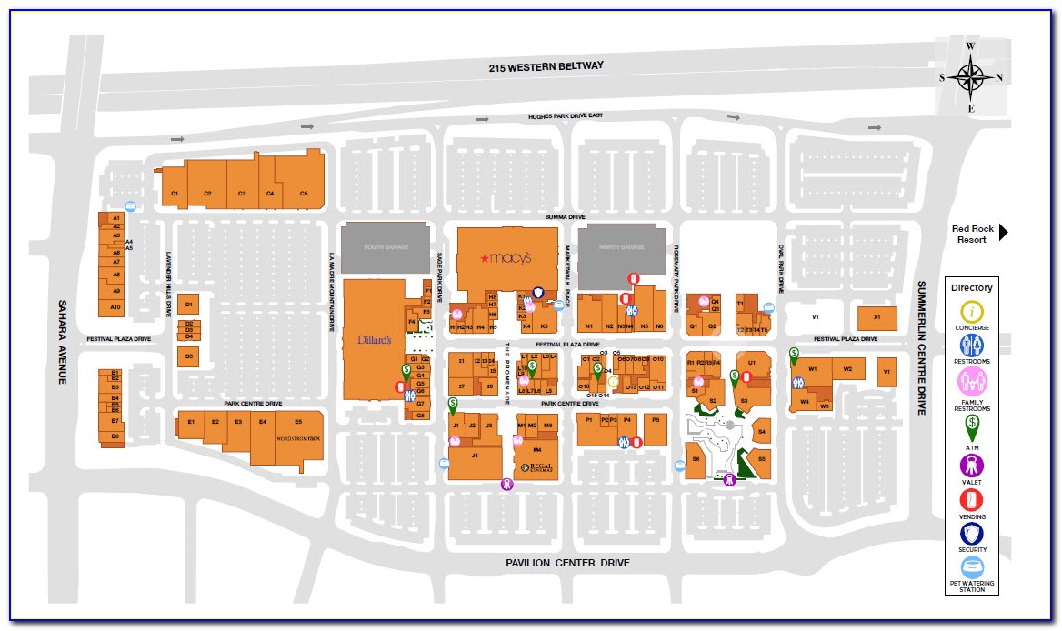 Downtown Summerlin Map Of Stores