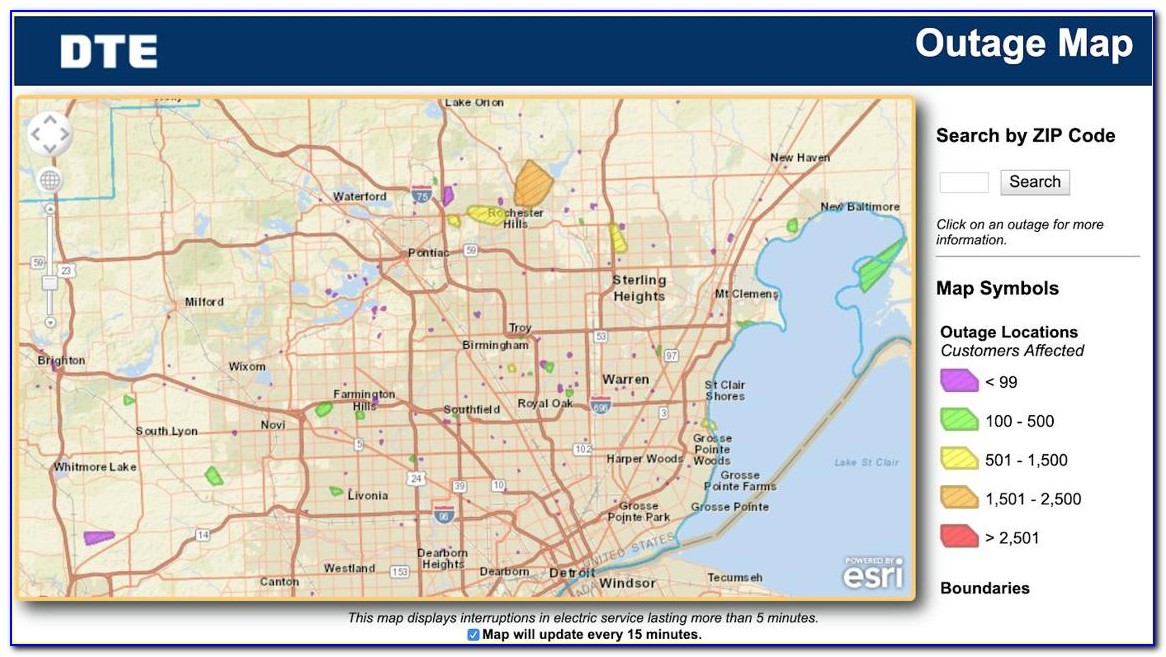 Dte Power Outage Map Plymouth Mi