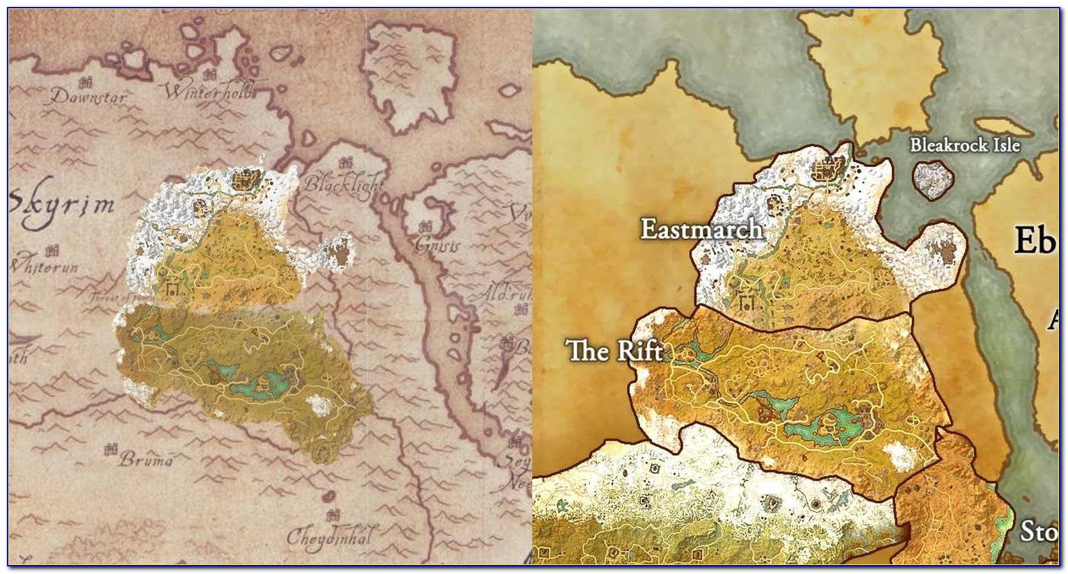 Elder Scrolls Online Map Comparison
