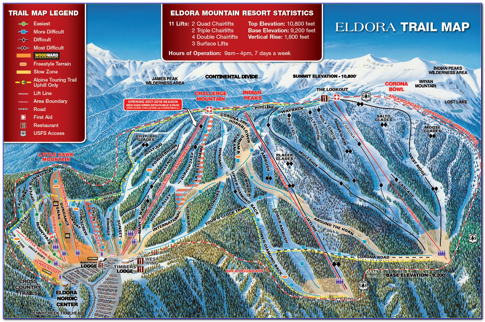Eldora Nordic Ski Map
