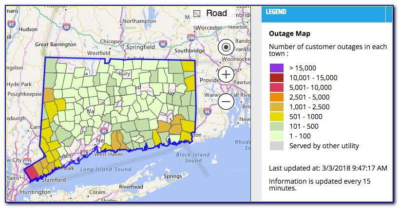 Eversource Report Power Outage Map