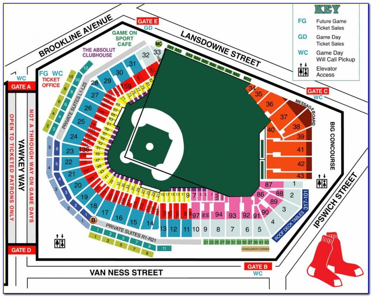 Fenway Concert Seating Map